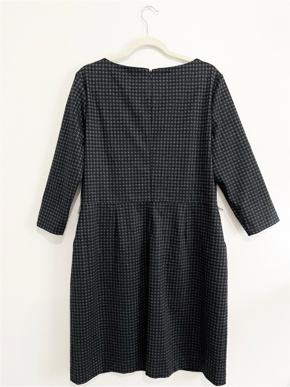 Lauren Ralph Lauren Houndstooth 3/4 Sleeve Sheath Dress Gray Black Women's Sz 16 - Picture 4 of 6